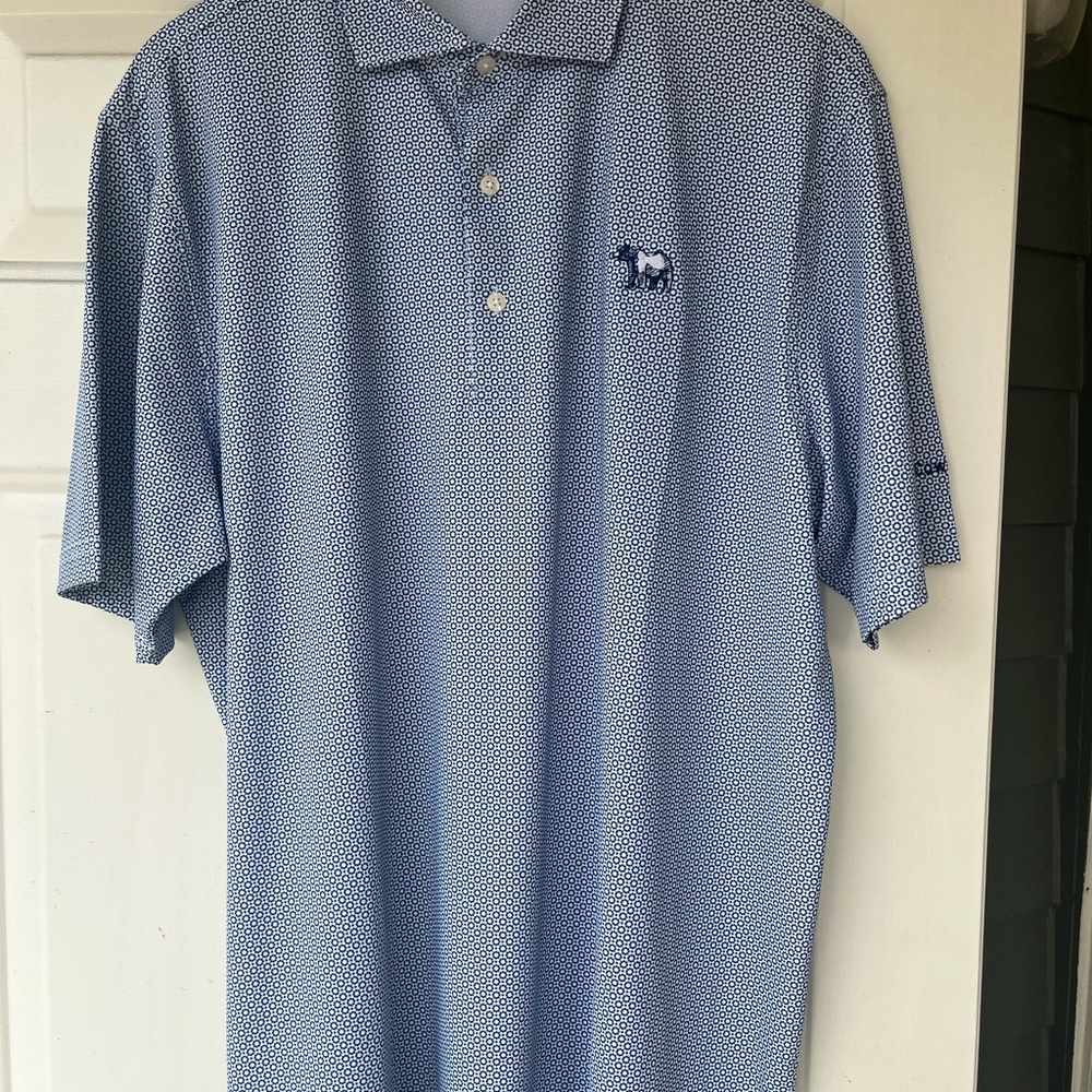 TURTLESON Men's Blue Golf Polo Shirt New